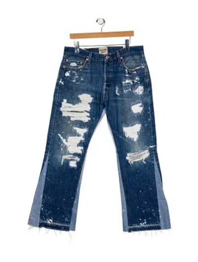 Pre-owned Gallery Dept. Signature Logo Straight-leg Jeans In Blue