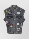 Gallery Dept. Sleeveless Vest Featuring Distressed Patches In Blue