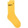 Gallery Dept. Logo Cotton Blend Socks In Yellow