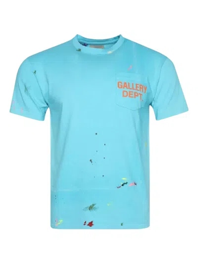 Gallery Dept. Splatter-detail Cotton T-shirt In Blue