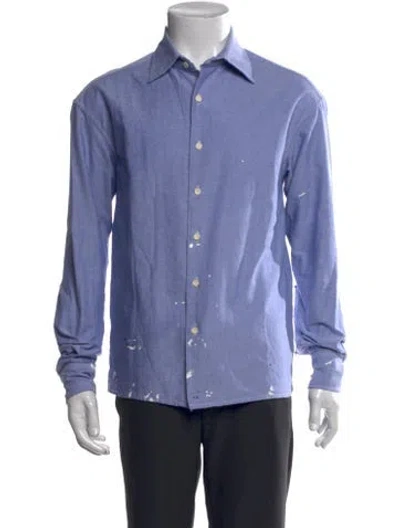 Pre-owned Gallery Dept. Starr Oxford Long Sleeve Shirt W/ Tags In Blue