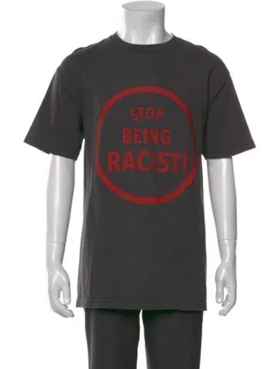 Pre-owned Gallery Dept. Stop Being Racist Graphic Print Shirt In Gray