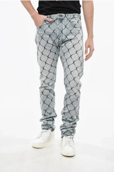GALLERY DEPT. STRAIGHT LEG JEANS WITH NET-EFFECT PRINT