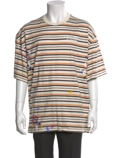 Pre-owned Gallery Dept. Striped Logo Striped T-shirt In White