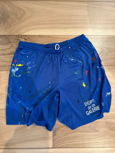 Pre-owned Gallery Dept. . Studio Gym Paint Shorts In Blue