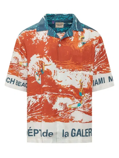Gallery Dept. Surf Wilson Polo Shirt In Red/white/blue
