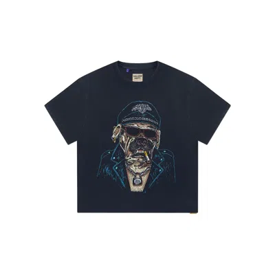 Gallery Dept. Biker Dog Glittered Printed Cotton-jersey T-shirt In Black