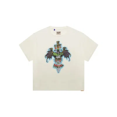 Gallery Dept. Live For Metal Glittered Printed Cotton-jersey T-shirt In Neutral