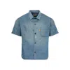 Gallery Dept. Denim Distressed Bartz Shirt In Blue