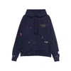 Gallery Dept. Vintage-effect Navy Blue Gd Paint Logo Hooded Sweatshirt In Blue