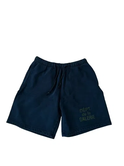 Pre-owned Gallery Dept. Szm Navy French Logo Vintage Fade Sweat Shorts