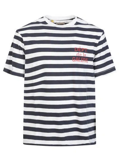 Gallery Dept. Striped Crew-neck T-shirt In White