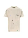 Gallery Dept. Paint-splattered Logo Cotton T-shirt In Neutral