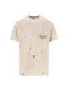 Gallery Dept. Paint-splattered Logo Cotton T-shirt In Neutral