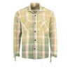 Gallery Dept. Mens Light Green Marley Plaid-print Cotton Flannel Shirt In Multi