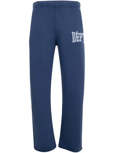 Gallery Dept. Logo-print Cotton Sweatpants In Navy