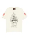 Gallery Dept. Mens The World Is Ours Graphic-print Cotton T-shirt Archival White In Neutral
