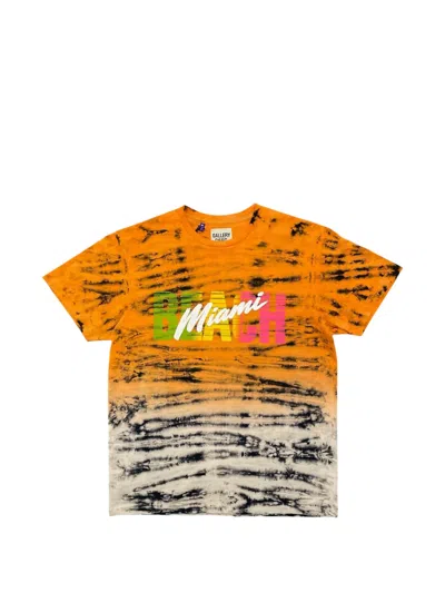 Gallery Dept. Tie-dye Logo T-shirt In Orange
