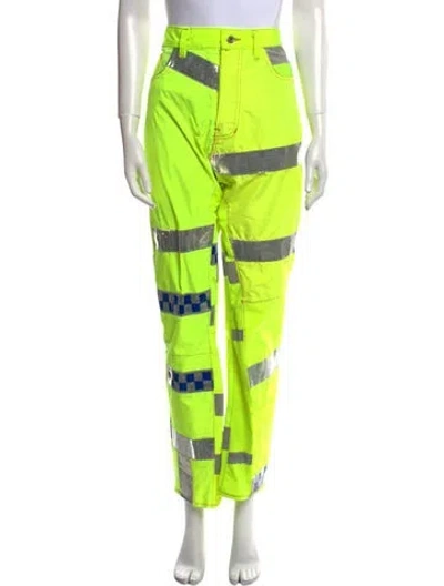 Pre-owned Gallery Dept. Toxic La Flare Moto Pants In Yellow