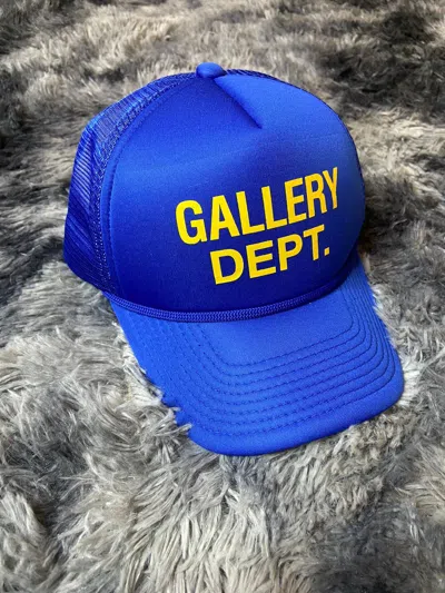 Pre-owned Gallery Dept. Trucker Hat Blue Yellow Logo Snapback Cap