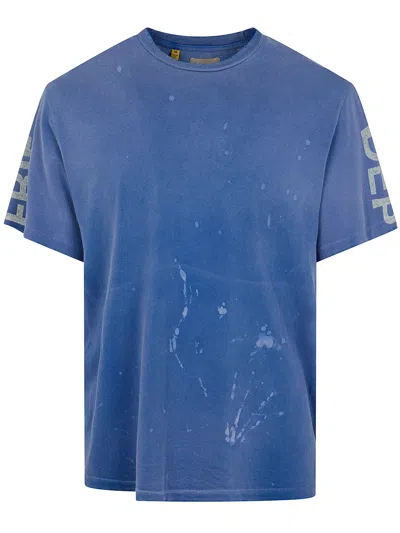 Gallery Dept. Painted French Collector Distressed Cotton T-shirt In Blue