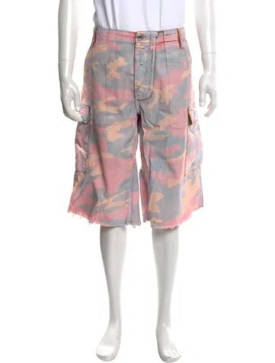 Pre-owned Gallery Dept. Twill Painted Cargo Shorts In Pink