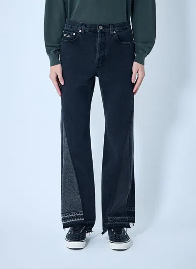 Gallery Dept. Contrast Panel Wide-leg Jeans In Blue