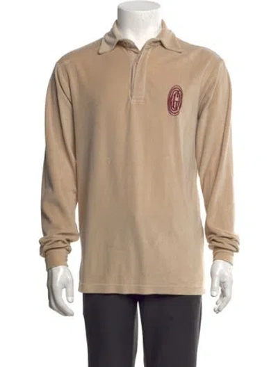Pre-owned Gallery Dept. Velour Chateau Jose Collar Polo Shirt In Neutrals