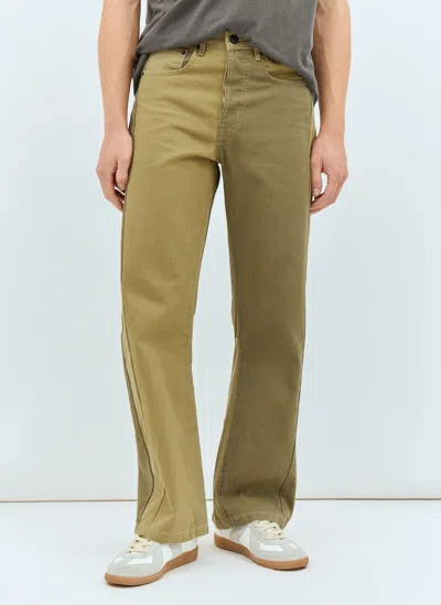 Gallery Dept. Straight-leg Clourblock Trousers In Green