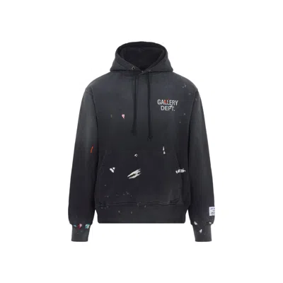 Gallery Dept. Vintage Black Cotton Gd Paint Logo Hoodie In Blue