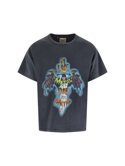 Gallery Dept. Vintage Cotton Graphic T-shirt For Men In Blue