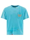 Gallery Dept. Gallery Dept Mens Turquoise Vintage Paint Ribbed-trim Cotton-jersey T-shirt In Blue