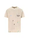 Gallery Dept. Paint-splattered Logo Cotton T-shirt In Taupe