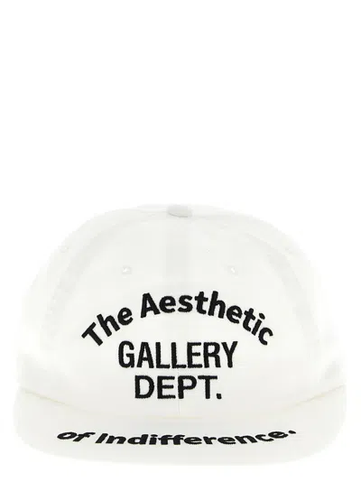 GALLERY DEPT. MEN WHITE EMBROIDERED LOGO BASEBALL HAT, ONESIZE LUXURY HATS FOR MEN DARVEYS