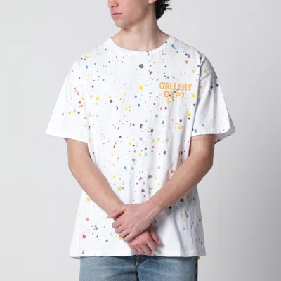 Gallery Dept. White Tshirt With Logo Print And Splashes
