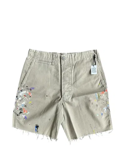 Gallery Dept. Workshop Paint-splatter Shorts In Animal Print