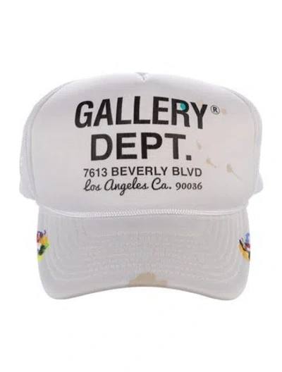 Pre-owned Gallery Dept. Workshop Paint-splattered Trucker Cap In White