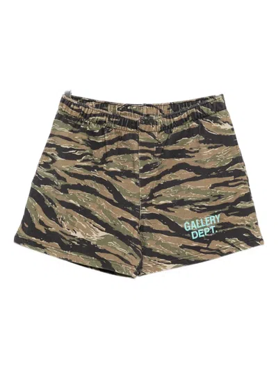 Gallery Dept. X Josué Thomas Elasticated Camouflage-pattern Track Shorts In Green