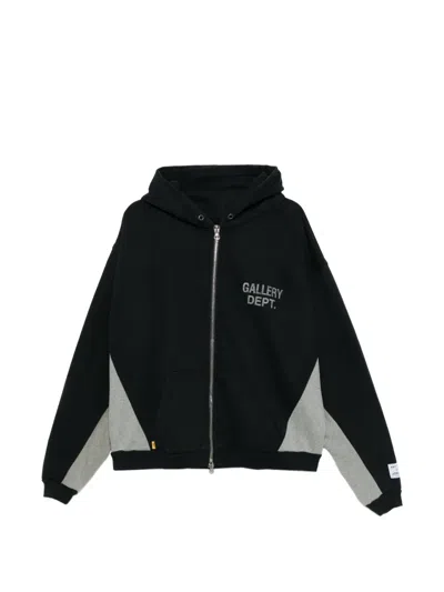 Gallery Dept. Zip Hooded Sweatshirt In Black