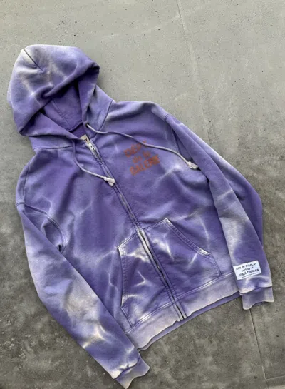 Pre-owned Gallery Dept. . Zip Hoodie Faded Puprle Designer Streetwear In Purple