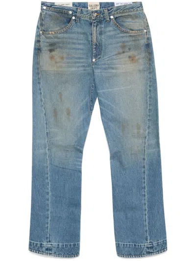 Gallery Dept. Whisker Effect Distressed Jeans In Blue