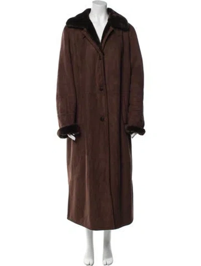 Pre-owned Gallery Faux Fur Coat In Brown
