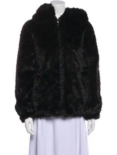 Pre-owned Gallery Faux Fur Jacket In Black