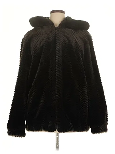 Pre-owned Gallery Faux Fur Jacket In Black