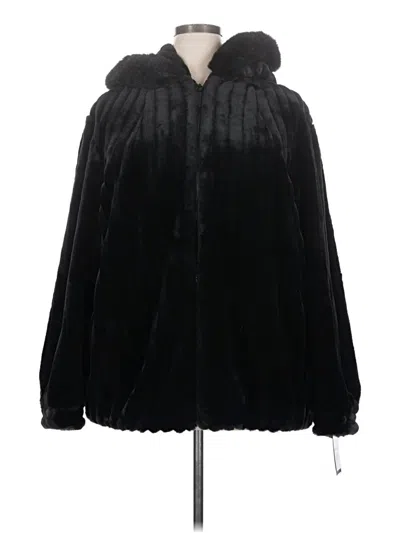 Pre-owned Gallery Faux Fur Jacket In Black