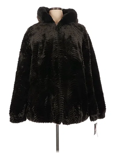 Pre-owned Gallery Faux Fur Jacket In Black