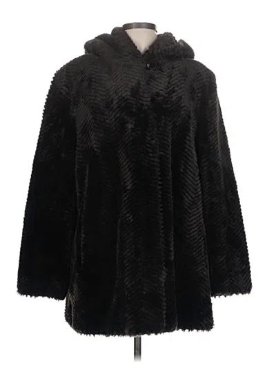 Pre-owned Gallery Faux Fur Jacket In Black