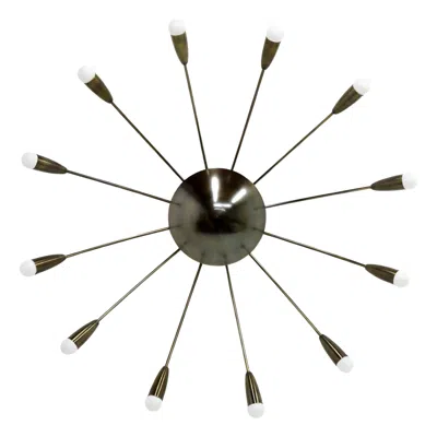 Pre-owned Gallery L7 Aged Brass 12-light "aurora-46" Wall/ceiling Light By  In Black