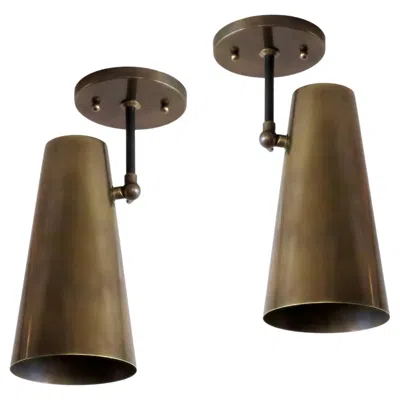 Pre-owned Gallery L7 Copa Brass Spot Lights By  In Brown