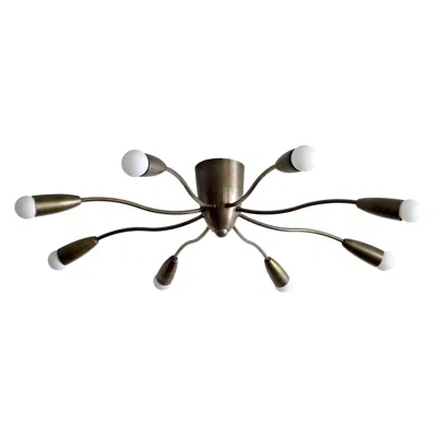 Pre-owned Gallery L7 Handcrafted Age Brass Aura-30 Flushmount Ceiling Light By  In Black